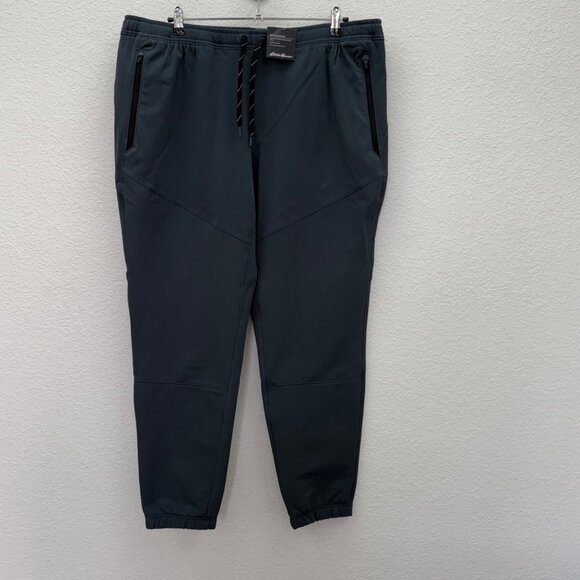 Eddie Bauer Camp Tek Storm Gray Performance Stretch Jogger Pants Mens sz XL NEW - Picture 1 of 13